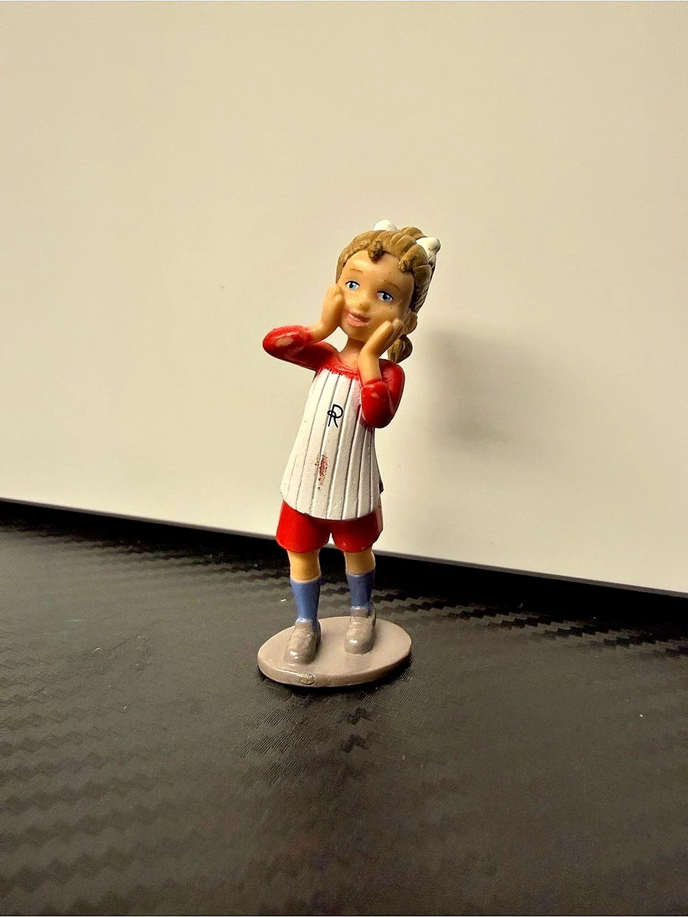 Disney Junior Fancy Nancy Clancy PVC Figure Red White Outfit on Base